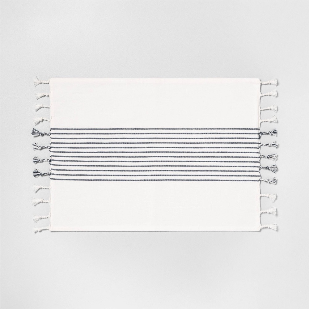 Hearth & Hand Magnolia Striped Fringe Placemats Set of 4 Farmhouse Neutral